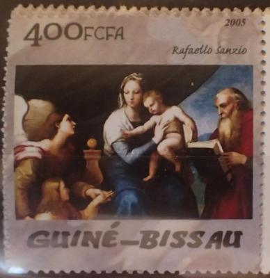 Гвинея-Биссау 2005, Рафаэль, Тициан, Ван Дейк, Веласкес, Тьеполо, ЖИВОПИСЬ, ИСКУССТВО, 6 марок, MNH. -90.JPG