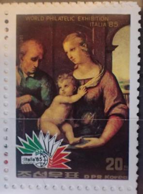 Корея КНДР 1985 Искусство Живопись РАФАЭЛЬ СВЯТОЕ СЕМЕЙСТВО МИКЕЛАНДЖЕЛО ДАВИД  серия-110.JPG