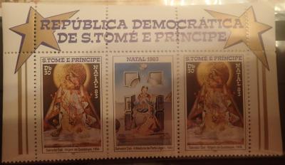 Сан-Томе и Принсипи 1983 Рафаэль Сальвадор Дали MNH верх листа-480.JPG