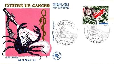 1975. Fighting Cancer:Donated 1 franc Coin as weapon against cancer..jpg