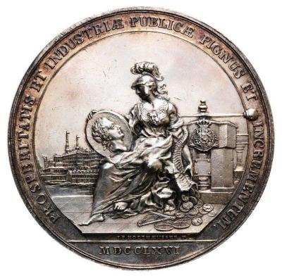 Stanisław August Poniatowski. Medal na otwarcie mennicy warszawskiej 1766, srebro.jpg
