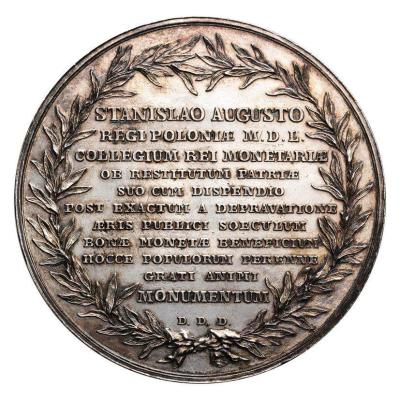 Stanisław August Poniatowski. Medal na otwarcie mennicy warszawskiej 1766, srebro..jpg