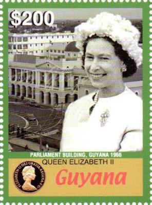 2006. Queen-Elizabeth-II-and-Parliament-Building-Guyana-1966.jpg