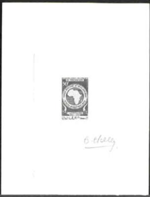 MAURITANIA(1969) Map of Africa. Die proof in black signed by the engraver HALEY-10000.jpg