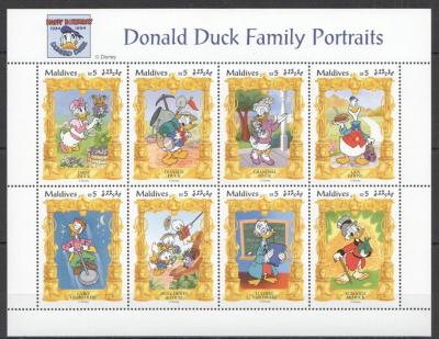 Maldives 1995 Donald Duck Family Portraits Sheetlet MNH.jpg
