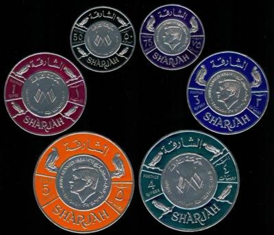 Sharjah 1966 Mi 310-315 Kennedy revalued set MNH-2000.jpg